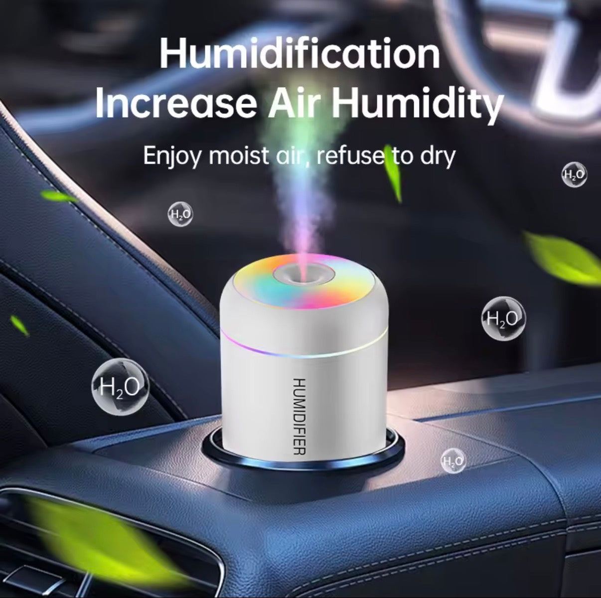 Mini Air Humidifier USB Electric Aroma Diffuser Essential Oil Purifier With Mist Maker Lights For Car Home Or Bedroom