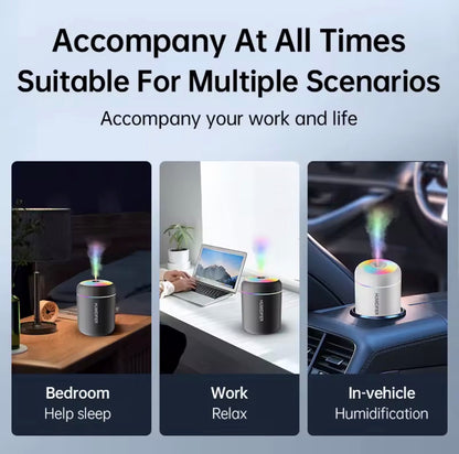 Mini Air Humidifier USB Electric Aroma Diffuser Essential Oil Purifier With Mist Maker Lights For Car Home Or Bedroom
